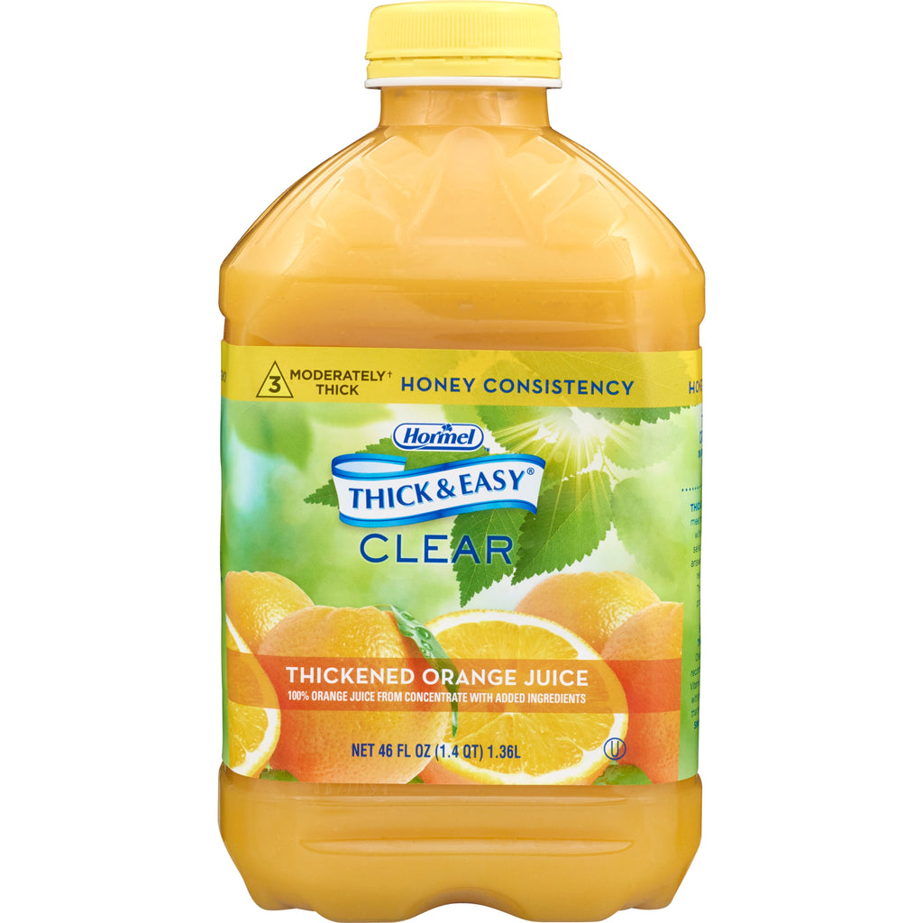 Thick & EasyÂ¨ Clear Honey Consistency Orange Juice Thickened Beverage, 46 oz. Bottle