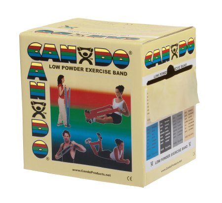 CanDoÂ¨ Low Powder Exercise Resistance Band, Tan, 5 Inch x 50 Yard, 2X-Light Resistance