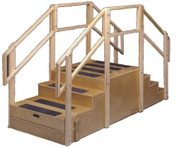 Training Stairs, Straight, 8 steps with platform, 96 in. L x 36 in. W x 60 in. H, 500 lbs. Capacity