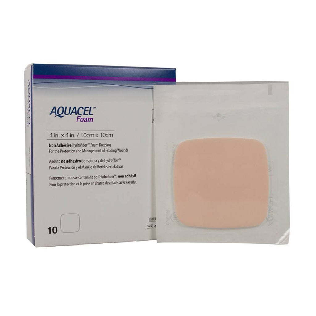 AquacelÂ¨ Nonadhesive without Border Foam Dressing, 4 x 4 Inch