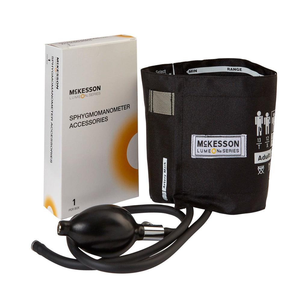 McKesson LUMEONÂª Blood Pressure Bulb and Cuff, Nylon, Medium Cuff, Black, 23 - 40 cm, Arm, Adult