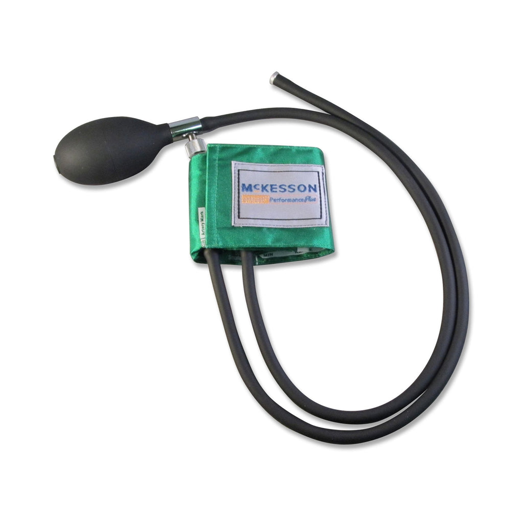 McKesson LUMEONÂª Blood Pressure Cuff and Bulb, Nylon Cuff, Small Cuff, Green, 13.9 Ã 19.5 cm, Arm, Child