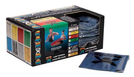 CanDoÂ¨ Low Powder Exercise Resistance Band, Blue, 5 Inch x 4 Foot, Heavy Resistance