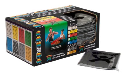 CanDoÂ¨ Low Powder Exercise Resistance Band, Black, 5 Inch x 4 Foot, X-Heavy Resistance