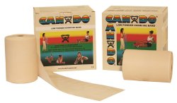 CanDoÂ¨ Low Powder Exercise Resistance Band, Tan, 5 Inch x 50 Yard, 2X-Light Resistance