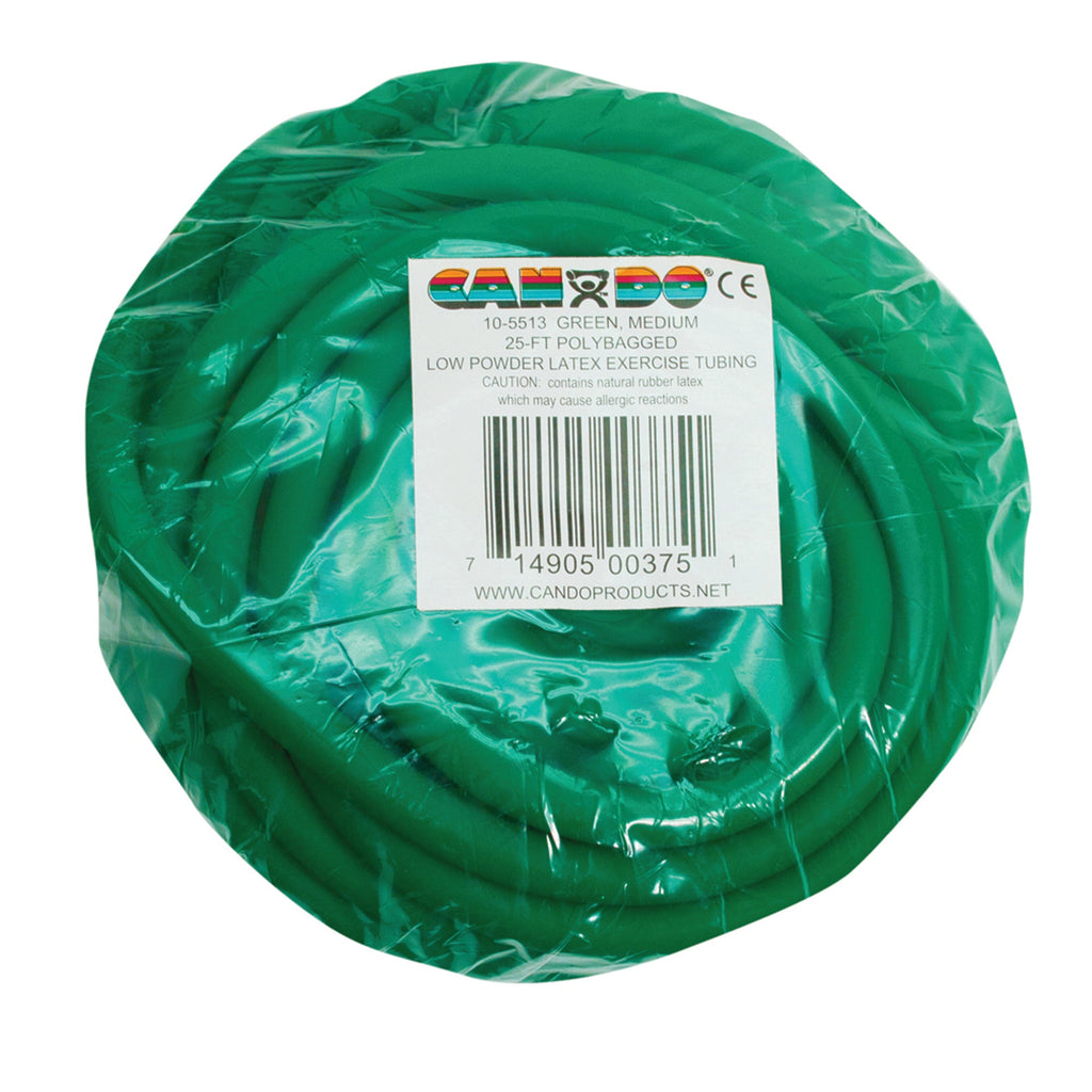 CanDoÂ¨ Low Powder Exercise Resistance Tubing, Green, 25 Foot Length, Medium Resistance