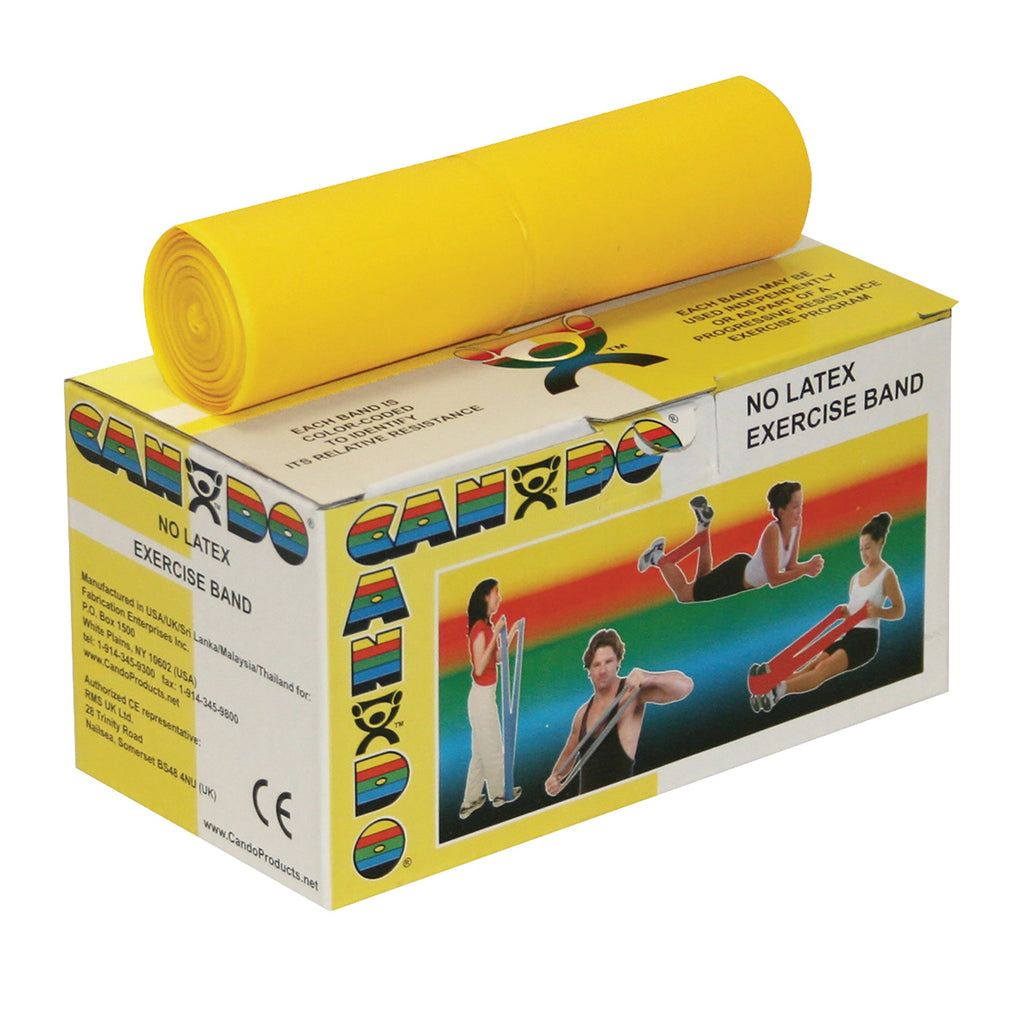 CanDoÂ¨ Exercise Resistance Band, Yellow, 5 Inch x 6 Yard, X-Light Resistance