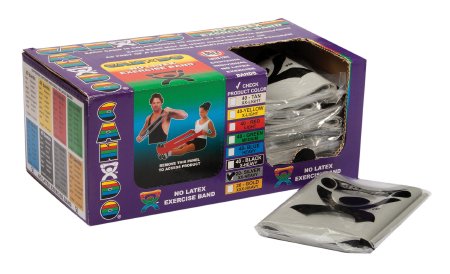CanDoÂ¨ Exercise Resistance Band, Silver, 5 Inch x 4 Foot, 2X-Heavy Resistance