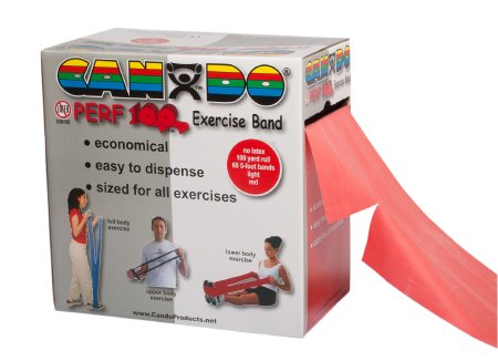 CanDoÂ¨ Perf 100Âª Exercise Resistance Band, Red, 5 Inch x 100 Yard, Light Resistance