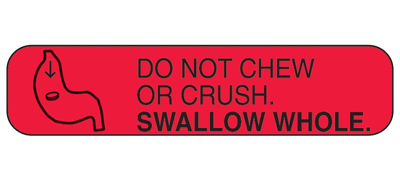 Health Care Logistics Swallow Whole Label