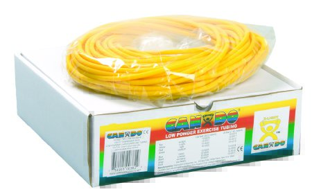 CanDoÂ¨ Low Powder Exercise Resistance Tubing Set, Yellow / Red / Green / Blue / Black, 100 Foot Length, X-Light to X-Heavy Resistance