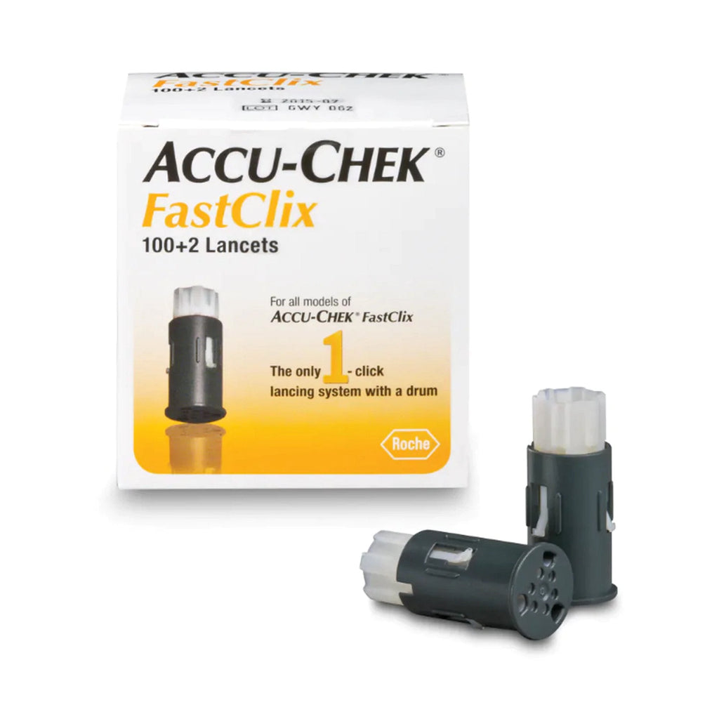 Accu-Chek FastClix Lancet, 11 Depth Settings, 30 Gauge, Preloaded Safety Drum, Track System