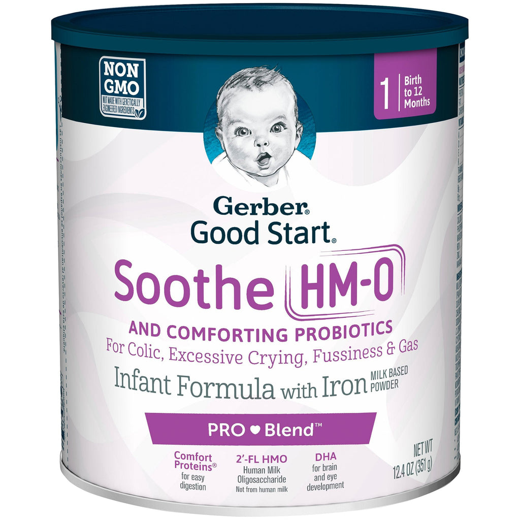 GerberÂ¨ Good StartÂ¨ Soothe (HMO) Non-GMO Powder Infant Formula, 12.4 oz. Can