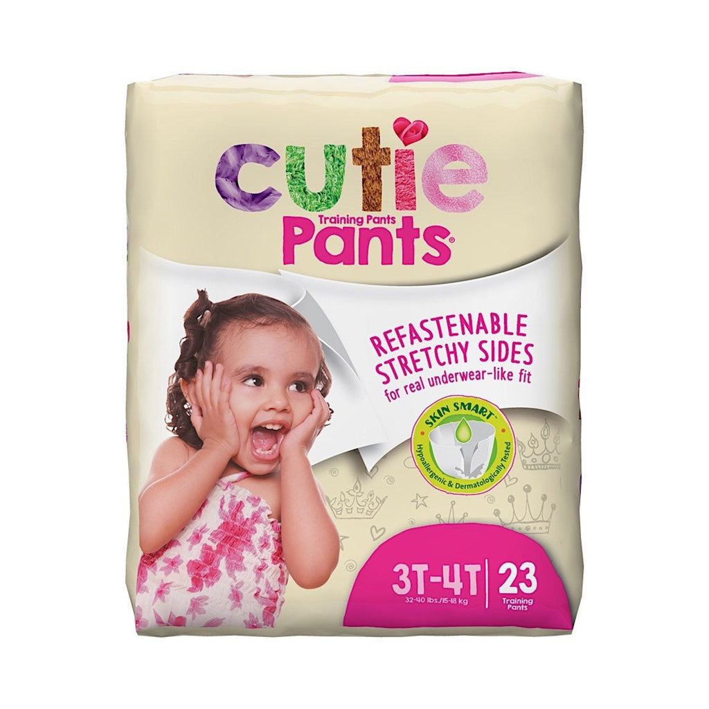Cutie PantsÂ¨ Training Pants, Female, Toddler, Disposable, Heavy Absorbency, Pink Princess Print, 3T to 4T, 32 Ã 40 lbs