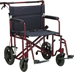 driveÂª Bariatric Heavy-Duty Aluminum Transport Chair, 22-Inch Seat Width