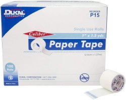 CaliberÂª Paper Medical Tape, 1 inch x 1-1/2 Yard, White