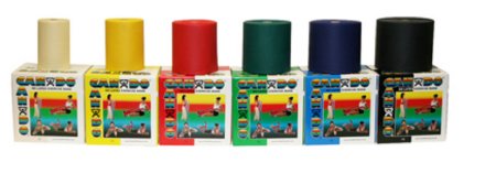 CanDoÂ¨ Exercise Resistance Band Set, Yellow / Red / Green / Blue / Black, 5 Inch x 50 Yard, X-Light to X-Heavy Resistance