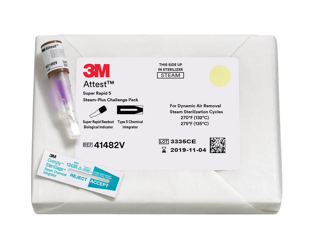 3MÂª AttestÂª Super Rapid 5 Steam-Plus Sterilization Biological Indicator Challenge Pack