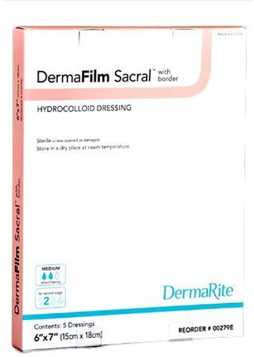 DermaFilmÂ¨ Hydrocolloid Dressing, 6 x 7 Inch Sacral