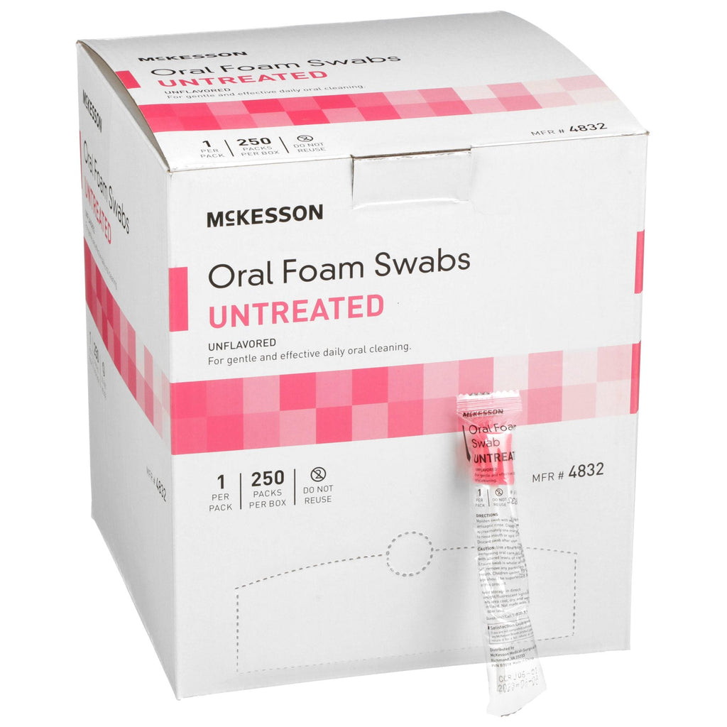 McKesson Oral Swabstick, Foam Tip, Untreated