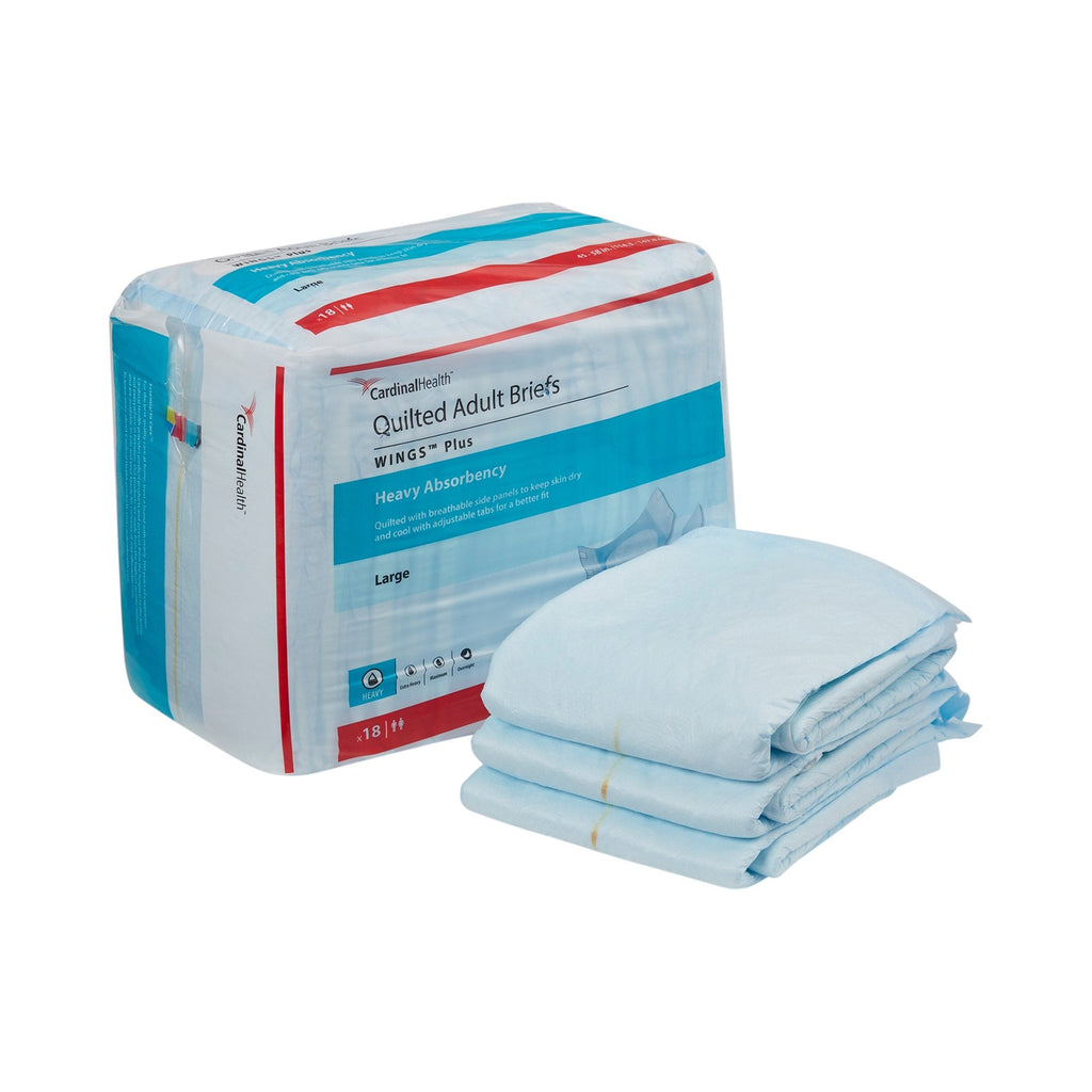 WingsÂª Plus Quilted Heavy Absorbency Incontinence Brief, Large
