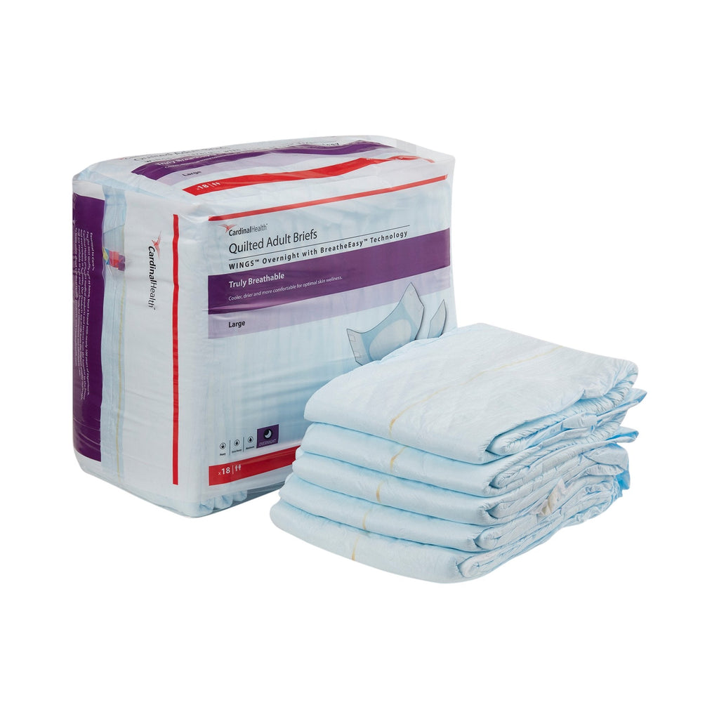 WingsÂª Overnight Absorbency Incontinence Brief, Large