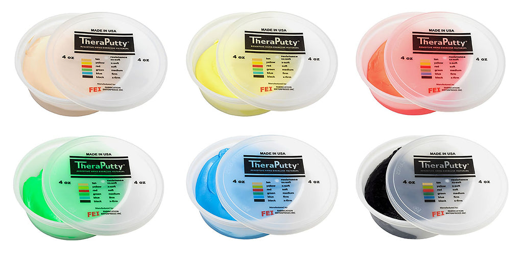 CanDoÂ¨ TheraPuttyÂª Exercise Material, 6 Piece Set, 2X-Soft-X-Firm, 4 oz.