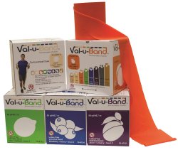 Val-u-BandÂ¨ Exercise Resistance Band Set, Peach / Orange / Lime / Blueberry / Plum, 5 Inch x 50 Yard, X-Light to X-Heavy Resistance