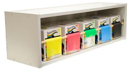 CanDoÂ¨ Dispens-a BandÂª Rack with Sup-R BandÂª Exercise Resistance Band Set, Yellow / Red / Green / Blue / Black, 5 Inch x 50 Yard, X-Light to X-Heavy Resistance