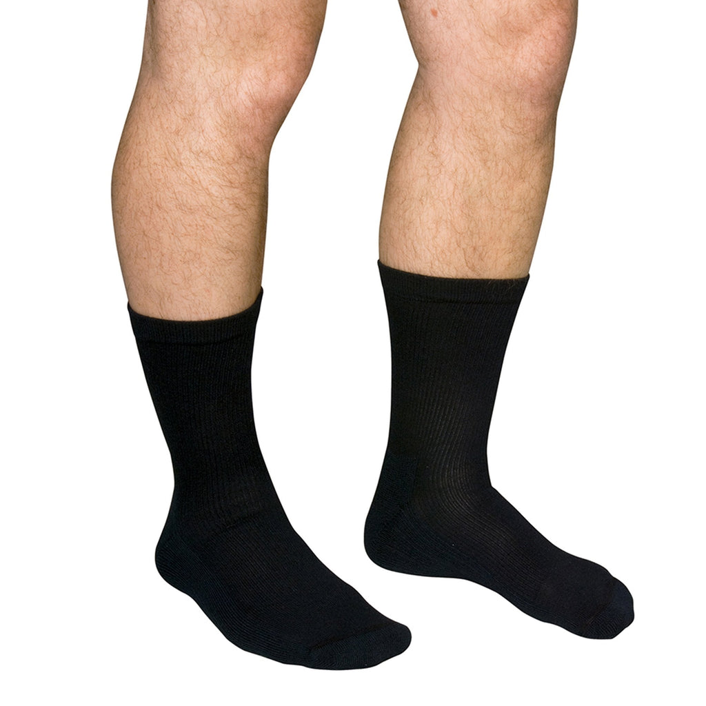 QCS Diabetic Compression Crew Socks, X-Large, White