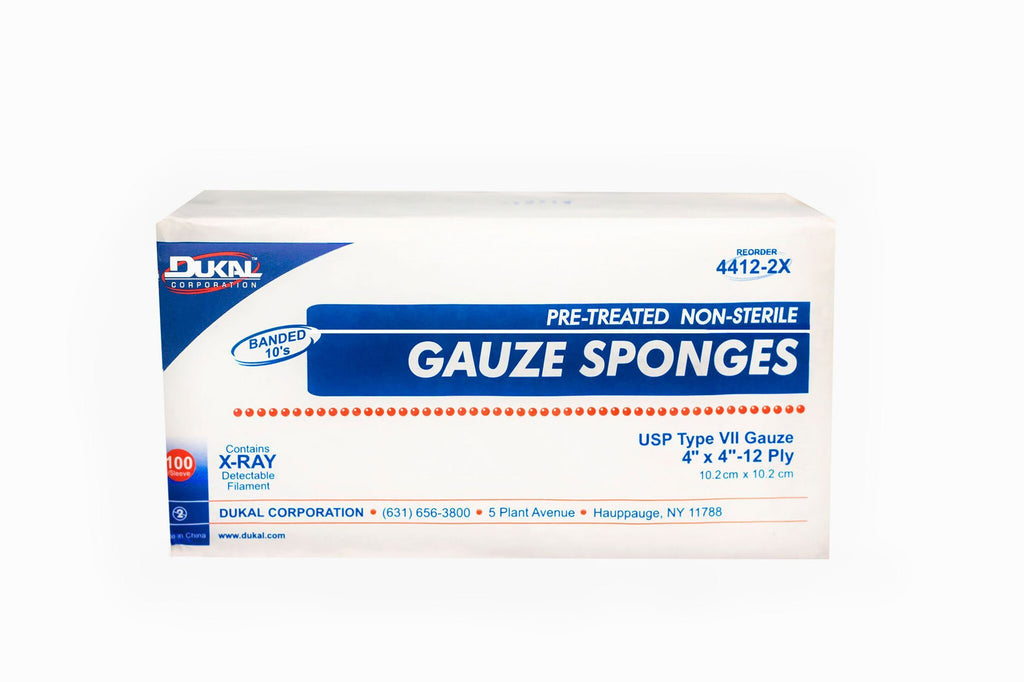 DukalÂª Nonsterile USP Type VII X-Ray Detectable Gauze sponge, 4 x 4 Inch