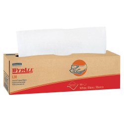 Kimberly-Clark WypAll L30 Task Wipers, Light-Duty, White, Non-Sterile, Double Re-Creped, 9-4/5" x 16-2/5", Disposable