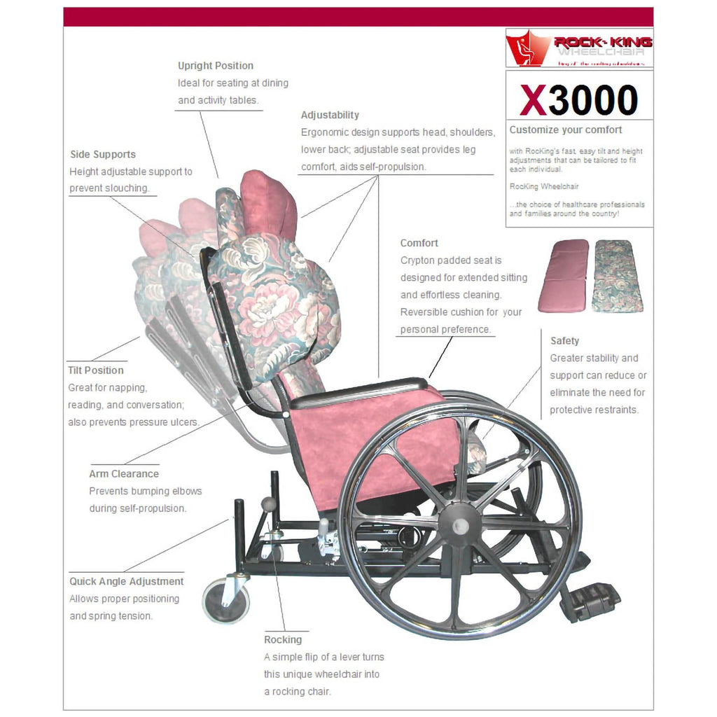 RocKing X3000 Wheelchair Footrest with Vertical Adjustment