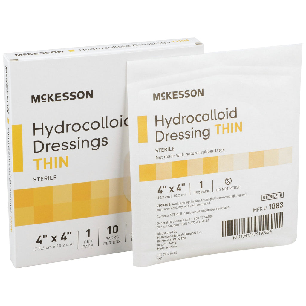 McKesson Hydrocolloid Dressing, Matrix Design, Sterile Light Beige, 4" x 4"