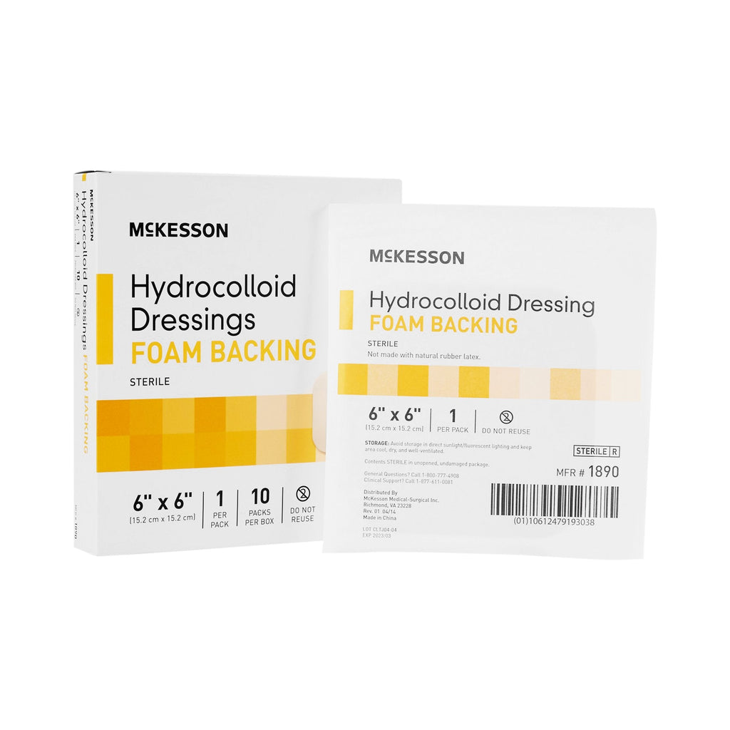 McKesson Hydrocellular Foam Backing, 6" X 6" Square, Sterile, Off-White