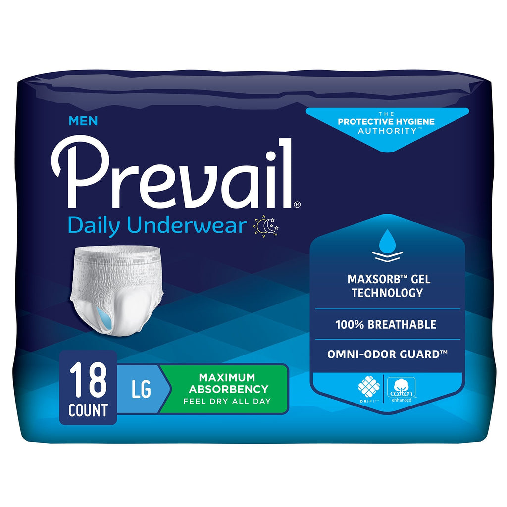 PrevailÂ¨ Men's Daily Underwear Maximum Absorbent Underwear, Large / Extra Large