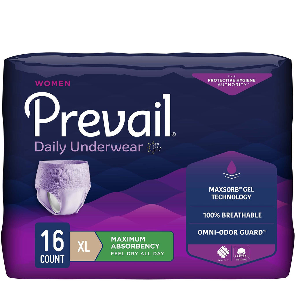 PrevailÂ¨ Daily Absorbent Underwear, X-Large, Lavender