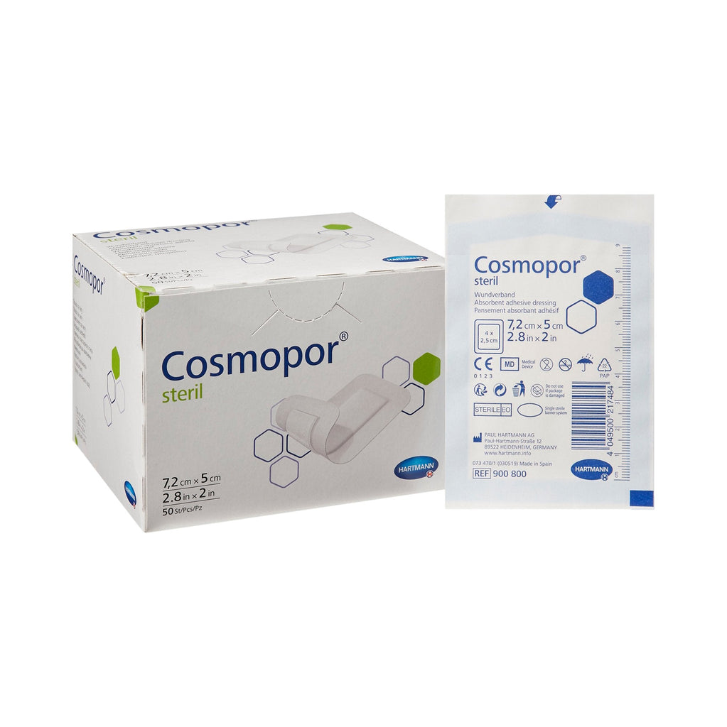 CosmoporÂ¨ White Adhesive Dressing, 2 x 2-4/5 Inch