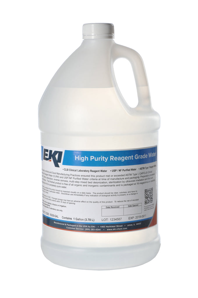 Chemistry Reagent Deionized Water Reagent Grade / ASTM Type I 100% 1 gal.
