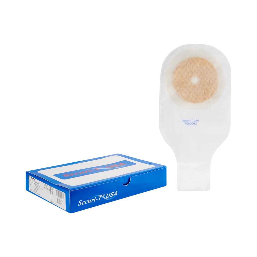 Securi-TÂª One-Piece Drainable Transparent Ostomy Pouch, 12 Inch Length, 1/2 to 2_ Inch Stoma