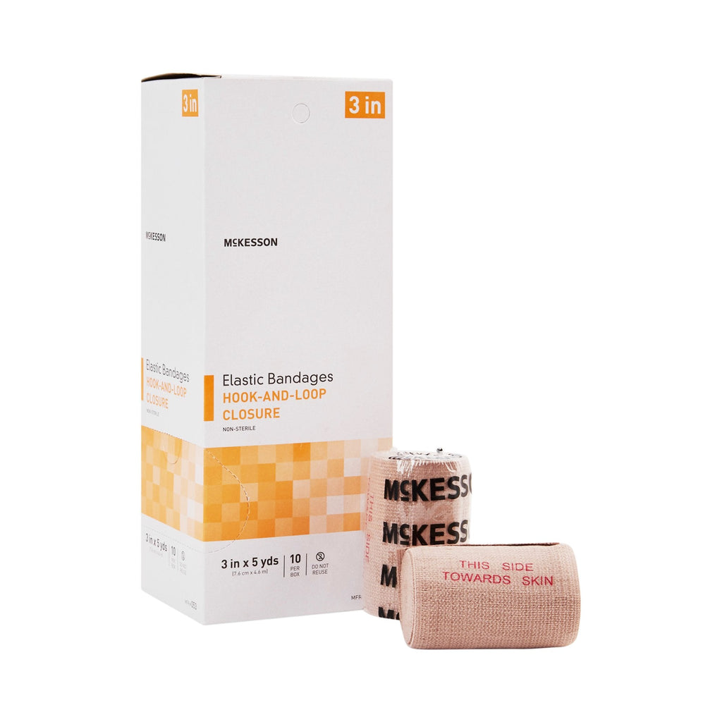 McKesson Elastic Bandage, Hook and Loop Closure, Non-Sterile, 3" x 5 Yards