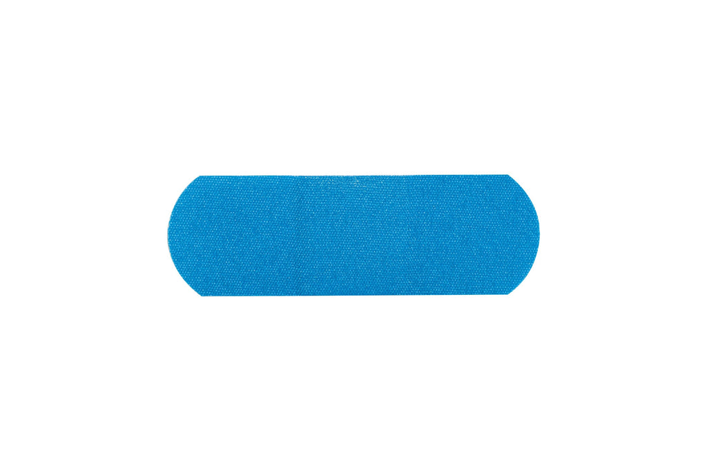 AmericanÂ¨ White Cross Blue Metal Detectable Adhesive Strip, 1 x 3 Inch