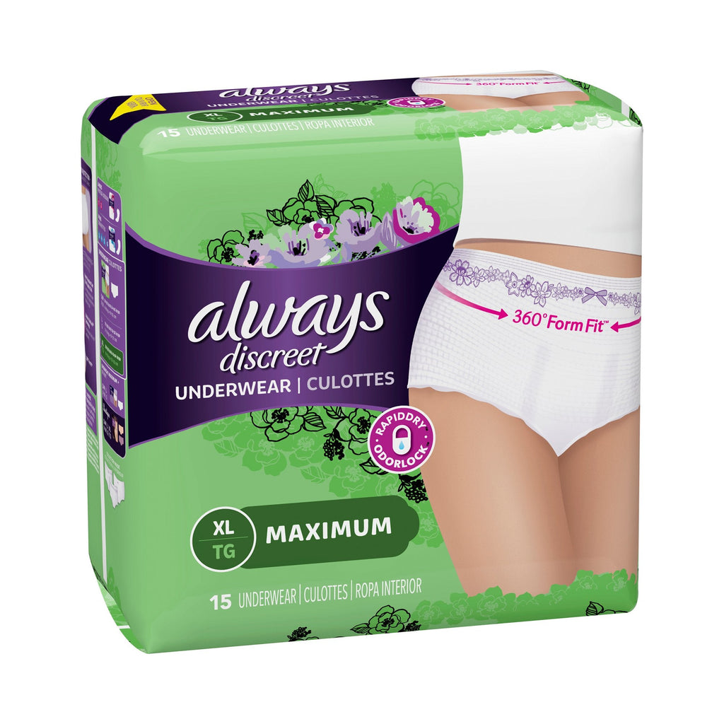 AlwaysÂ¨ Discreet Maximum Absorbent Underwear, Extra Large