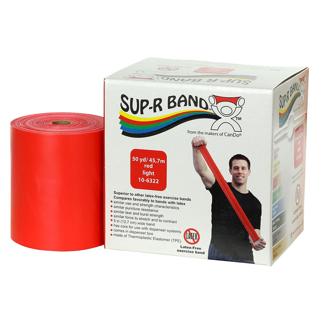 Sup-R BandÂ¨ Exercise Resistance Band, Red, 5 Inch x 50 Yard, Light Resistance