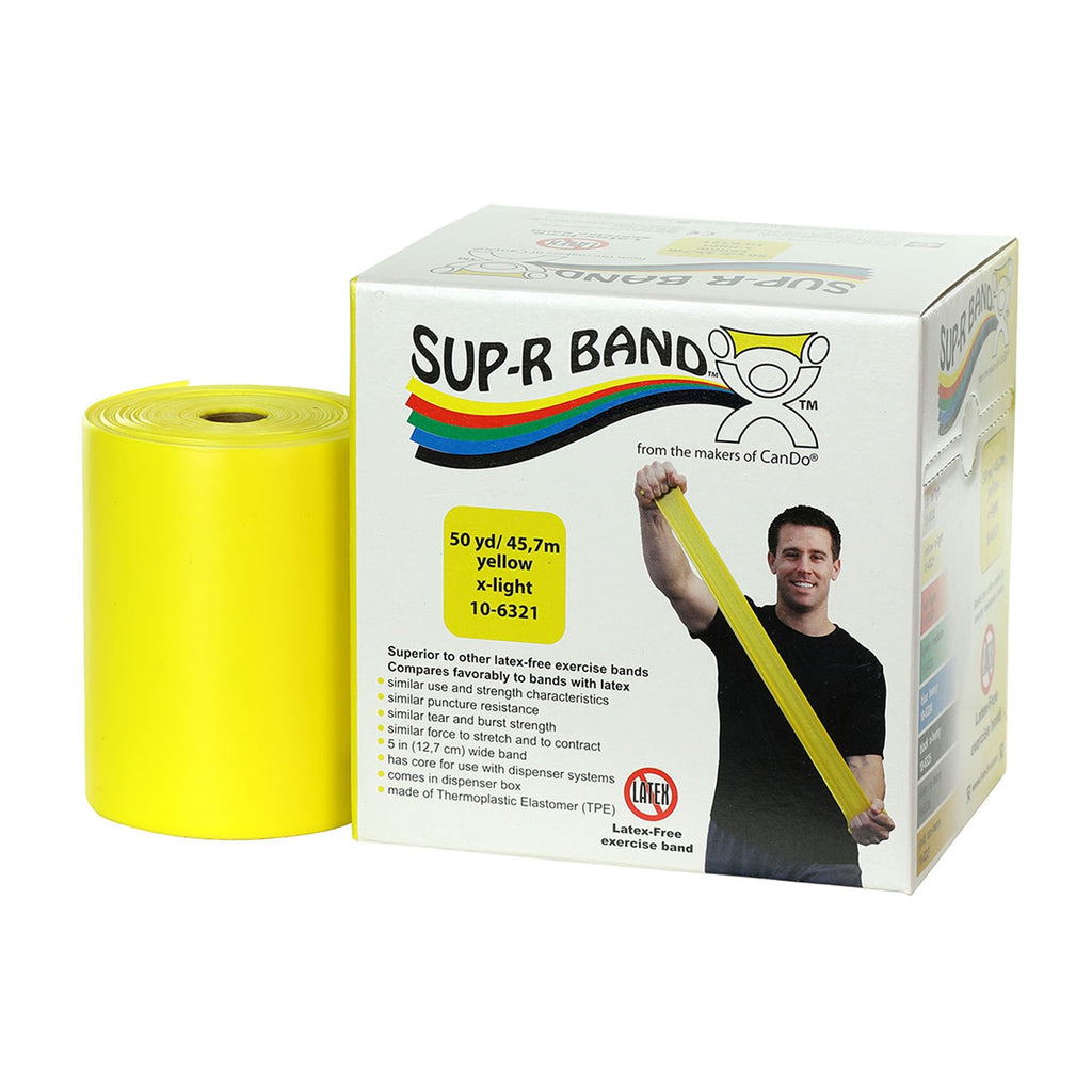 Sup-R BandÂ¨ Exercise Resistance Band, Yellow, 5 Inch x 50 Yard, X-Light Resistance