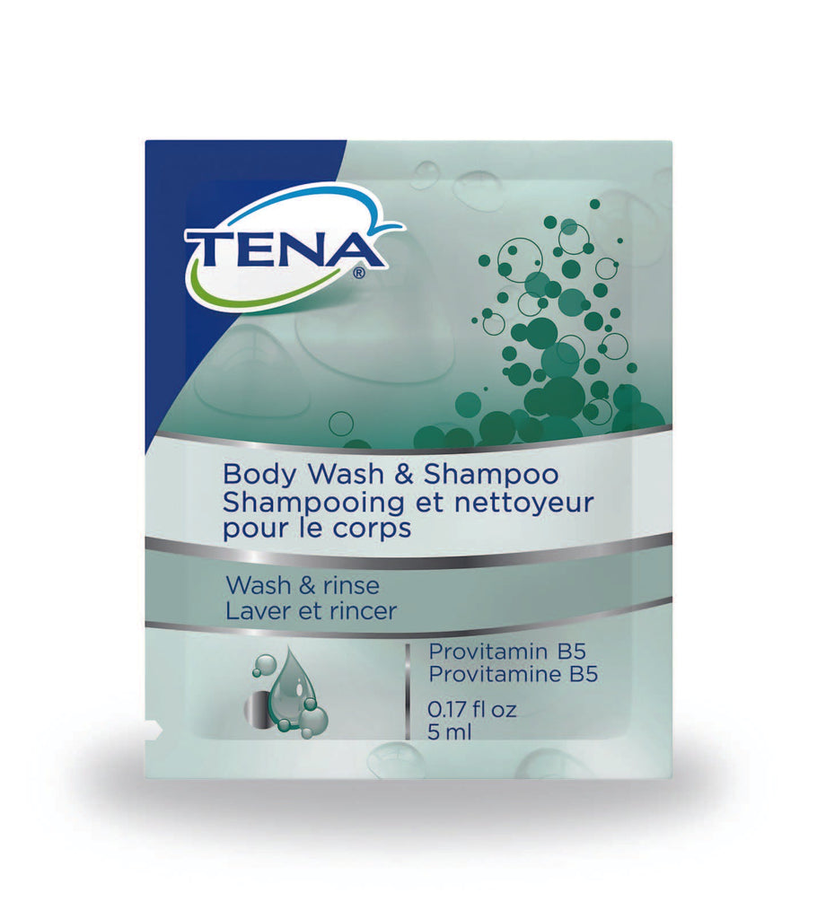 TenaÂ¨ Scented Shampoo and Body Wash, 500 Packets per Case