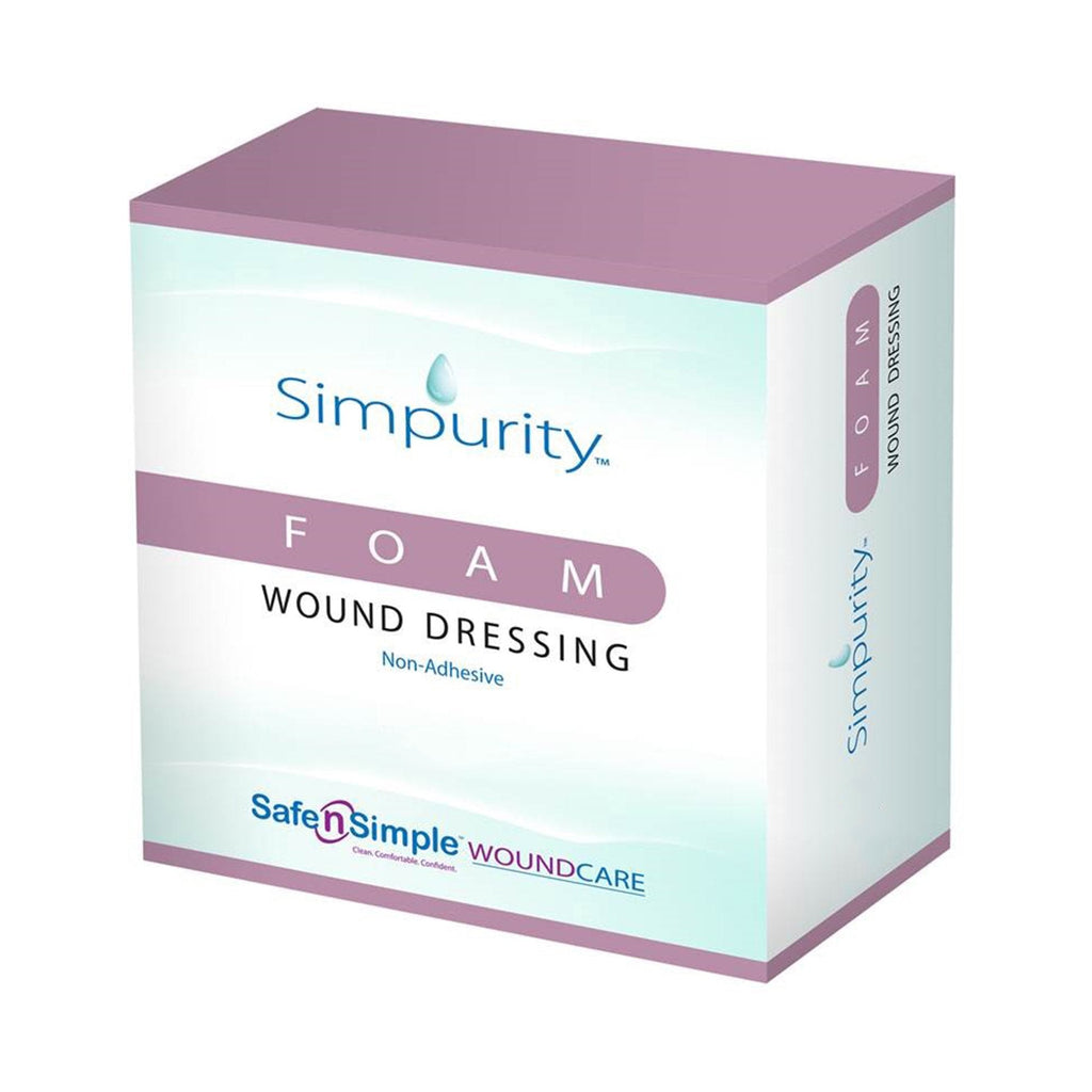 SimpurityÂª Nonadhesive without Border Foam Dressing, 2 x 2 Inch