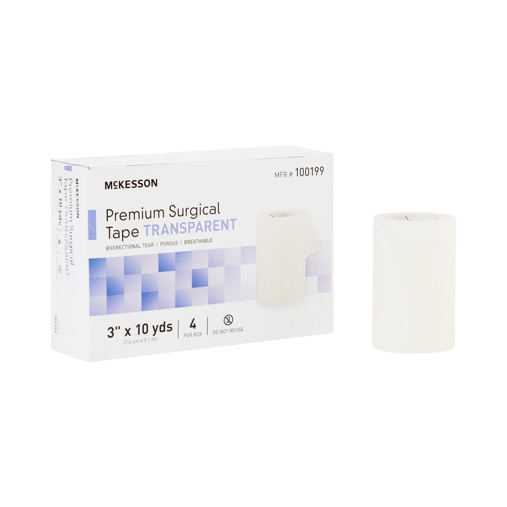 McKesson Plastic Medical Tape, 3 Inch x 10 Yard, Transparent