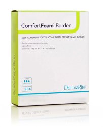 ComfortFoamÂª Border Silicone Adhesive with Border Silicone Foam Dressing, 2 x 2 Inch