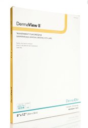 DermaView IIÂª Transparent Film Dressing with Border, 8 x 12 Inch